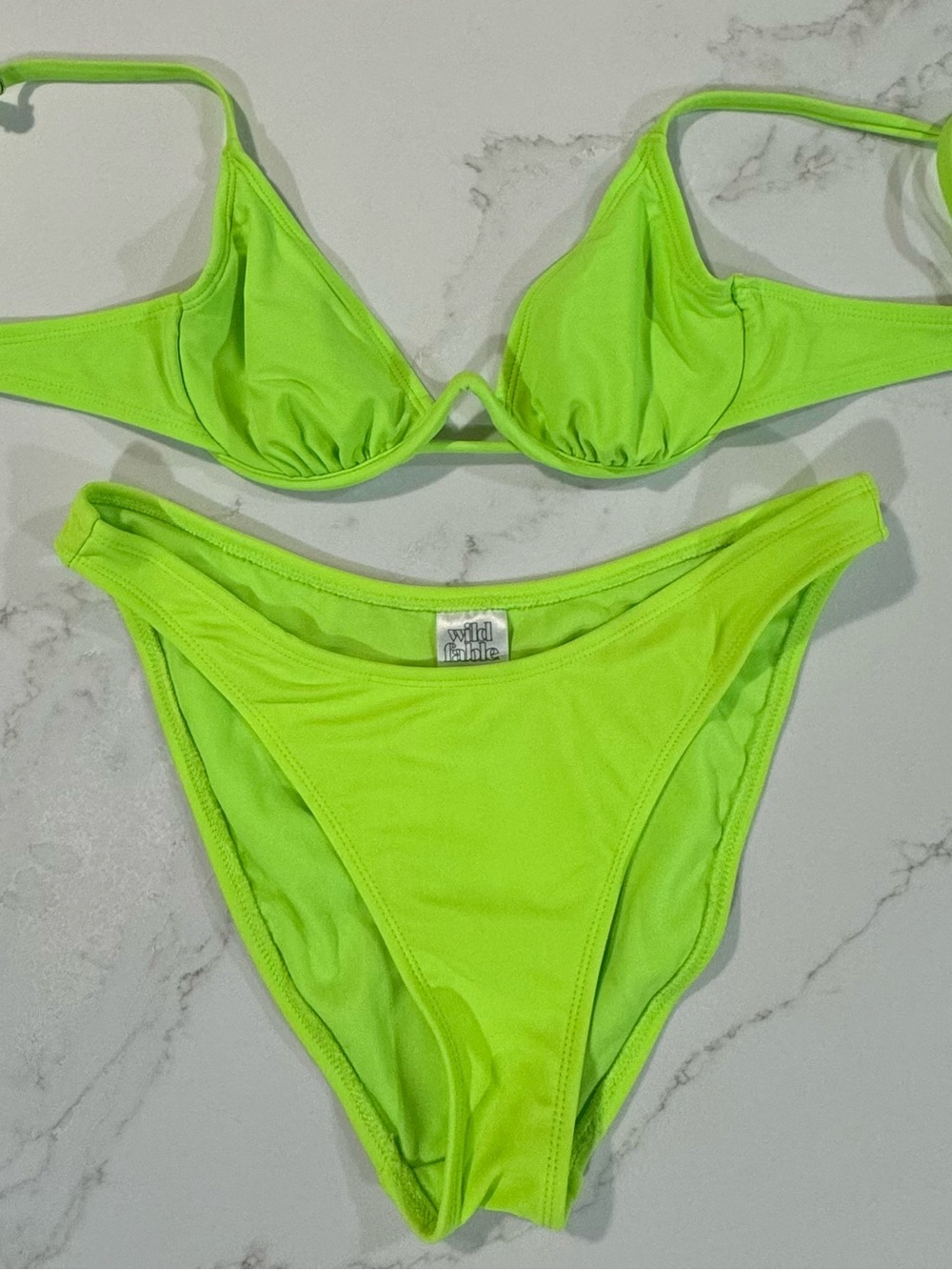 wild fable & xhilaration Neon Lime Green Two-Piece Bikini Set